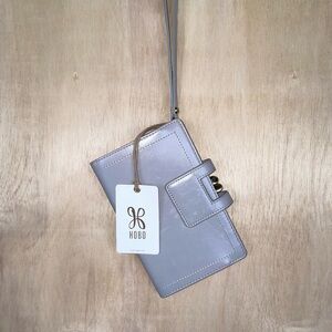 HOBO Pale Lavender Leather Wristlet Wallet with Snap Closure
